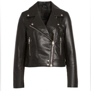 BlankNYC Black Faux Leather Edgy Moto Jacket Size Medium #12-20
